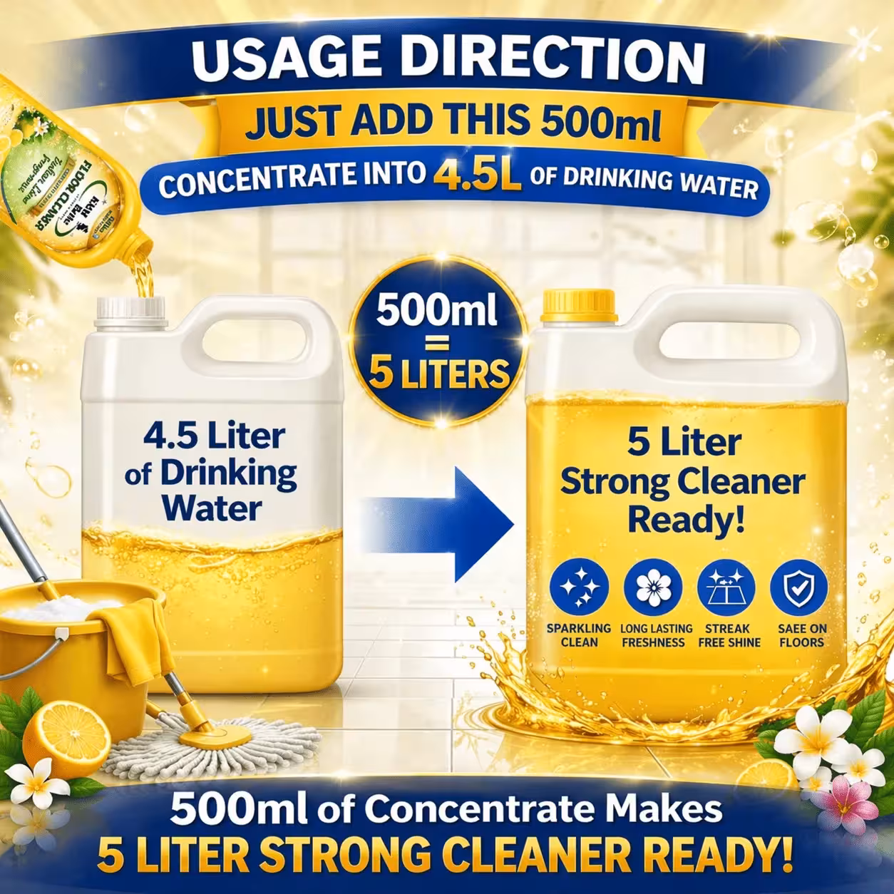 Floor cleaner 500ml concentrate Italian Lime alternate view